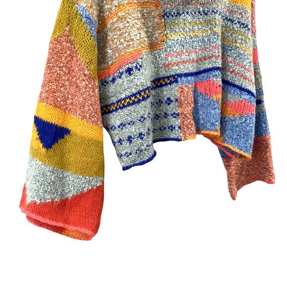 Sincerely Jules Abstract Cowl Neck Wool Blend Sweater Cropped Size S - Picture 4 of 7